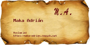 Maka Adrián névjegykártya